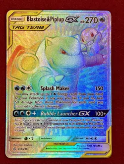 2019 Pokemon Blastoise & Piplup GX TAG TEAM 253/236, Sun & Moon, Cosmic Eclipse - Image 5
