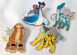 Pokemon Pin Set - Jhoto Legendary Dogs Raikou Entei Suicune + Lapras VMAX - Image 1