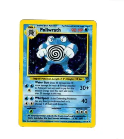Poliwrath 15/130 Holo Rare Base Set 2 Pokemon TCG Holo Damaged WOTC Vintage - Image 1