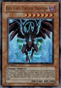 Red-Eyes Zombie Dragon SDZW-EN001 Zombie World 1st Edition - Image 1