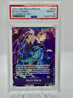 2024 ONE PIECE OP08-TWO LEGENDS #074 BLACK MARIA OP08-ALTERNATE ART PSA 10 - Image 1