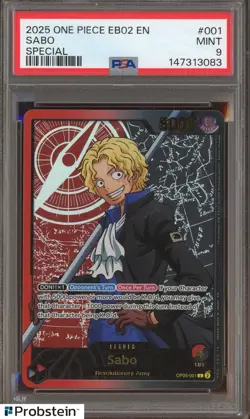 2025 One Piece EB02 EN Special #001 Sabo PSA 9 MINT - Image 1