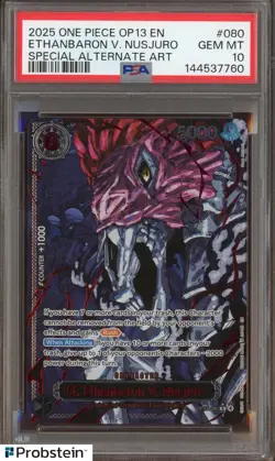 2025 One Piece OP13 EN Special Alternate Art #080 Ethanbaron V Nusjuro PSA 10 - Image 1