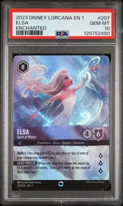 2023 DISNEY LORCANA EN 1-THE FIRST CHAPTER #207 ELSA - SPIRIT OF WINTER PSA 10 - Image 1