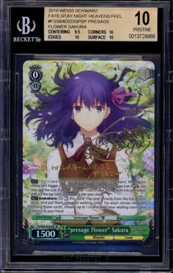 2019 Weiss Schwarz Fate Presage Flower Sakura Gold Signature BGS 10 PRISTINE - Image 1
