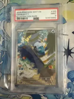 Oshawott Illustration Rare Water Holo SV White Flare #105/086 Pokemon TCG Psa 9 - Image 1