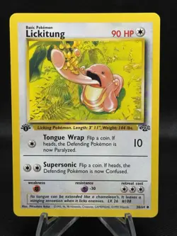 Pokemon Card - Lickitung Jungle 38/64 Uncommon 1st Edition - Image 1