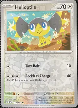 Helioptile 154/191 Sv08: Surging Sparks Reverse Holo - Pokemon Card - Image 1