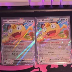 Meowth EX Full Art Holo Pokemon Cards POR 062/088 English - 2 Card Lot - Image 1