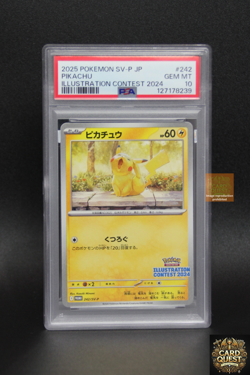 PSA 10 Pokemon Card Pikachu SV-P 242 Illustration Contest Promo JPN 2Seq - Image 5
