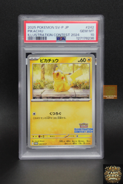 PSA 10 Pokemon Card Pikachu SV-P 242 Illustration Contest Promo JPN 4Seq - Image 3