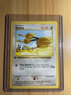 Pokemon Card Doduo Shadowless 1st Edition Base Set Common 48/102 - Image 1