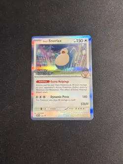 Hops Snorlax 184/167 Staff Prerelease Promo Journey Together Pokemon Card - Image 1