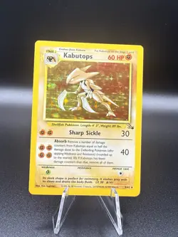 Pokemon Kabutops Holo Rare Card Fossil 9/62 60 HP Unlimited 1999 - Image 1