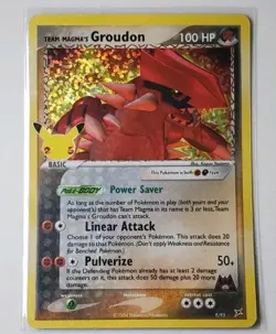 Team Magma's Groudon 9/95 Celibrations 25th Anniversary Pokemon Card - Image 1