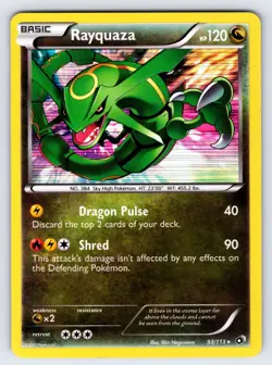 Rayquaza 93/113 2013 B&W Legendary Treasures Pokemon Card TCG Holo Rare - VLP - Image 1
