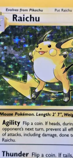 Pokemon Raichu Base Set 14/102 Holo English 1999 Card - LP - Image 3