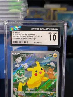 CGC 10 Pikach 218/SV-P Promotional Cards Holo (Japanese) - Image 2