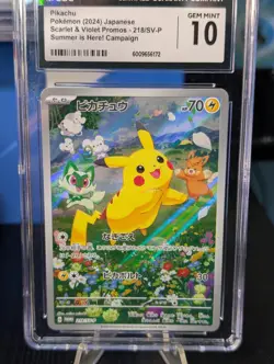 CGC 10 Pikach 218/SV-P Promotional Cards Holo (Japanese) - Image 3