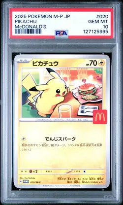 2025 POKEMON JAPANESE M-P PROMO MCDONALD'S #020 PIKACHU PSA 10 - Image 1