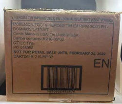 Pokemon V Heroes Tins Tin Case of 6 Spring 2022 Sword & Shield New SEALED - Image 1