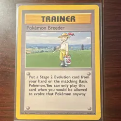 Pokemon Breeder 76/102 Base Set Rare Trainer English - Image 1