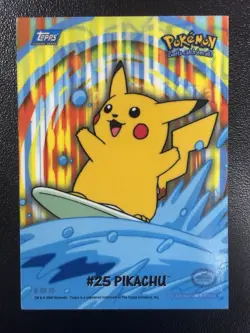 2000 Topps Pokemon TV Animation Series 2 Surfing #25 Pikachu 8 Of 10 LP - Image 1
