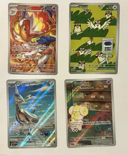 Pokemon Illustration Rare Lot Of 4 Skarmory Infernape Pidgey & Fidough - Image 1