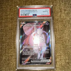 2025 POKEMON DRI EN-DESTINED RIVALS ULTRA RARE TEAM ROCKET'S MEWTWO EX PSA 10 - Image 1