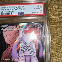 2025 POKEMON DRI EN-DESTINED RIVALS ULTRA RARE TEAM ROCKET'S MEWTWO EX PSA 10 - Image 3