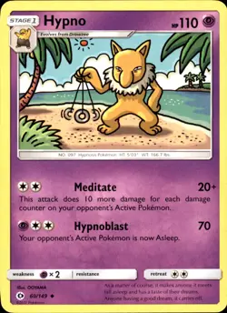 Hypno 60/149 Uncommon - Pokemon SM Base Set 2017 LP - MP - Image 1
