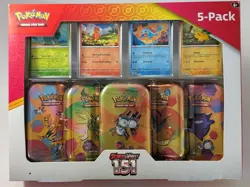 Pokemon TCG Scarlet and Violet 151 Mini Tins 5 Pack Factory Sealed - Image 1
