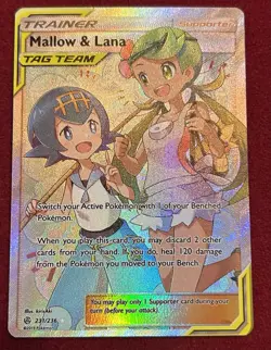 2019 Pokemon Sun & Moon, Cosmic Eclipse, Mallow & Lana, Tag Team 231/236 - Image 1