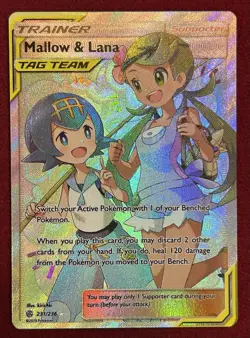 2019 Pokemon Sun & Moon, Cosmic Eclipse, Mallow & Lana, Tag Team 231/236 - Image 4