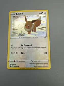 Pokemon TCG Eevee SWSH190 Sword & Shield Black Star Promo Cosmos Holo Nice! - Image 2