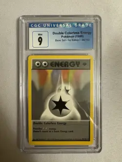 Pokemon 1st Edition Shadowless Double Colorless Energy Base Set 96/102 CGC 9 - Image 1