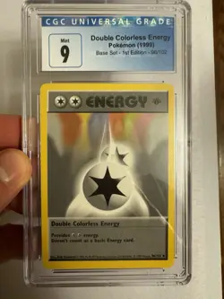 Pokemon 1st Edition Shadowless Double Colorless Energy Base Set 96/102 CGC 9 - Image 2