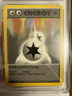 Pokemon 1st Edition Shadowless Double Colorless Energy Base Set 96/102 CGC 9 - Image 3