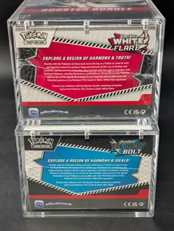 2x Pokemon SV10.5 Black Bolt White Flare Sealed Booster Bundle Display W/Acrylic - Image 3