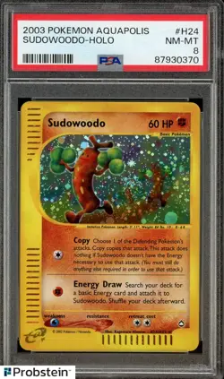 2003 Pokemon Aquapolis #H24 Sudowoodo Holo PSA 8 NM-MT - Image 1