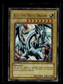 1996 Yugioh Blue-Eyes White Dragon 1st Edition Asian English #LOB-001 SE2378 - Image 1