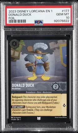 2023 DISNEY LORCANA EN 1-THE FIRST CHAPTER FOIL DONALD DUCK - MUSKETEER PSA 10 - Image 1