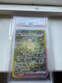 Pokemon Leafeon ex Prismatic Evolutions Special Illustration Rare #144 PSA 10 - Image 1