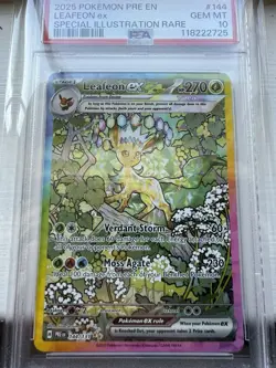 Pokemon Leafeon ex Prismatic Evolutions Special Illustration Rare #144 PSA 10 - Image 3