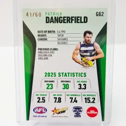 2026 AFL Select Footy Stars Hobby Green Foil Patrick Dangerfield 41/60 - Image 2