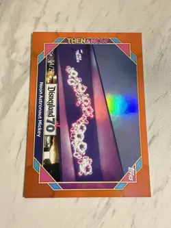 Neon Astronaut Mickey 2025 Topps Disneyland 70th #68 Orange Foil /25 - Image 1