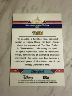 Neon Astronaut Mickey 2025 Topps Disneyland 70th #68 Orange Foil /25 - Image 2