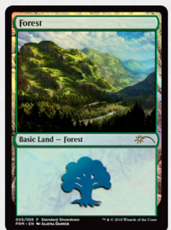 Magic The Gathering: FOREST PROMO FOIL Alayna Danner Land - Standard Showdown - Image 1