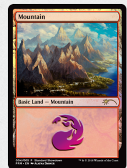 Magic The Gathering: MOUNTAIN PROMO FOIL Alayna Danner Land - Standard Showdown - Image 1