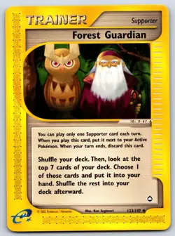 Forest Guardian - Aquapolis 123/147 e-Reader Pokemon Card NM - Image 1